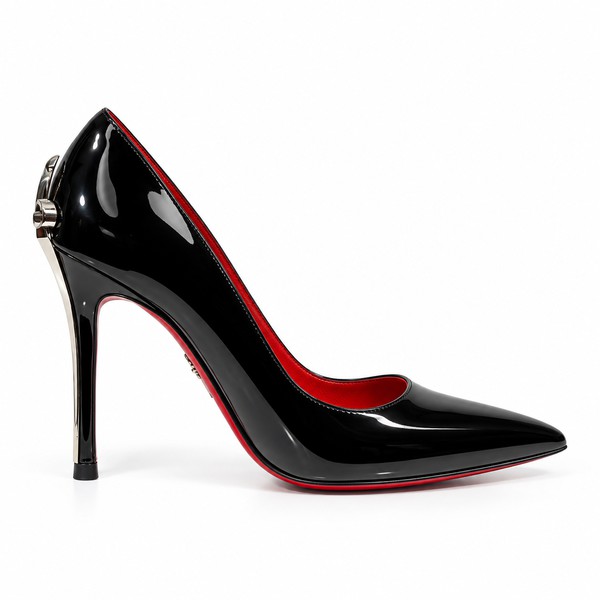 کفش پاشنه بلند زنانه پاشیوتی Dagger Heel مشکی ورنی